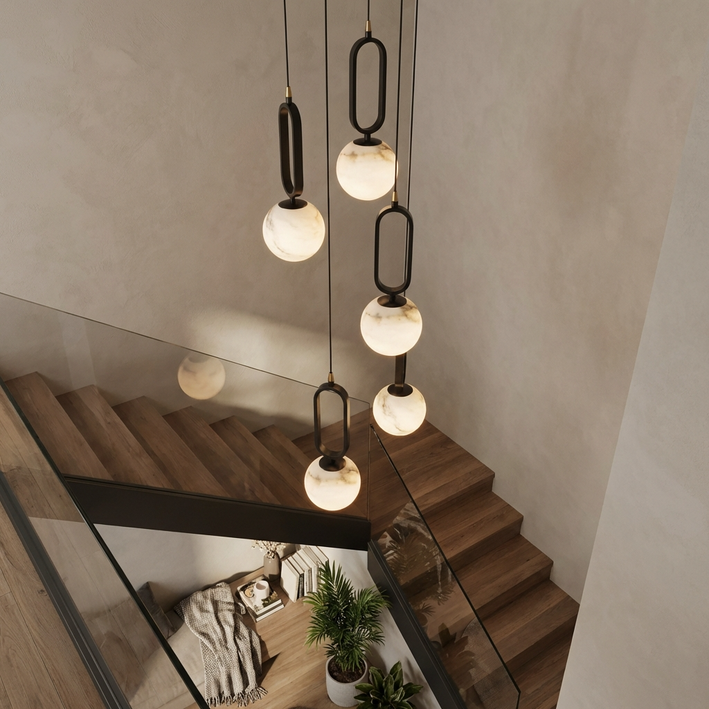 Natural Alabaster Pendant Light-Lighting > Pendant Lights-casanuva-casanuva
