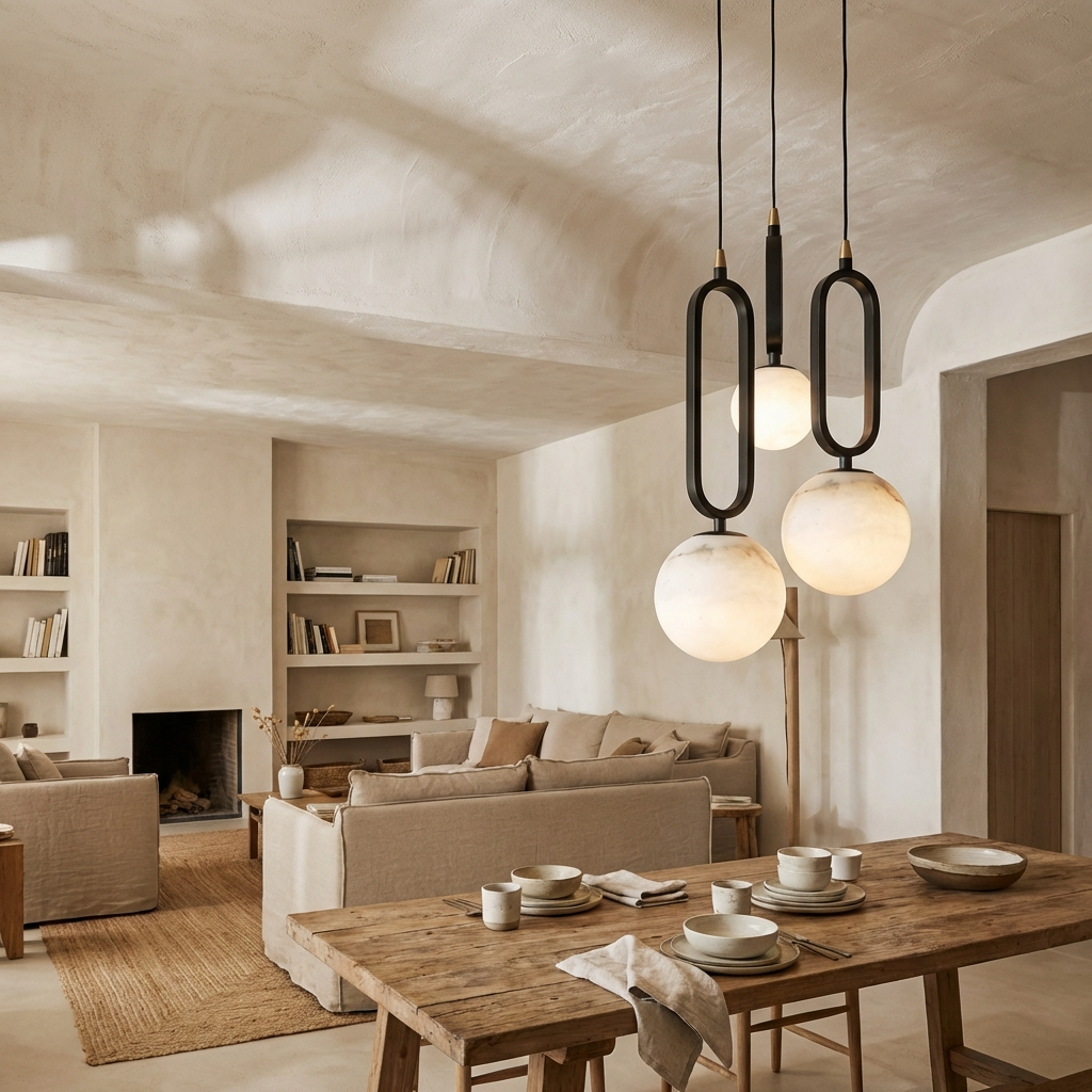 Natural Alabaster Pendant Light-Lighting > Pendant Lights-casanuva-casanuva