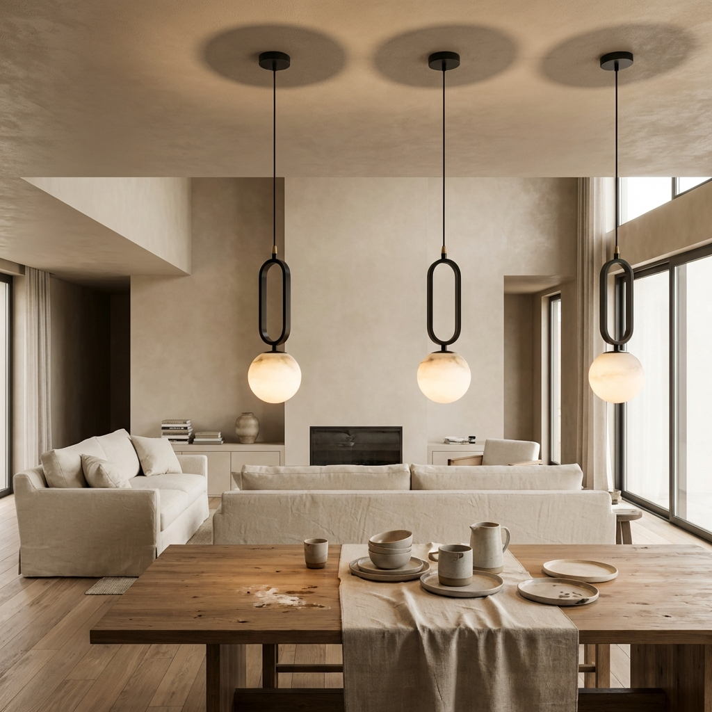 Natural Alabaster Pendant Light-Lighting > Pendant Lights-casanuva-casanuva