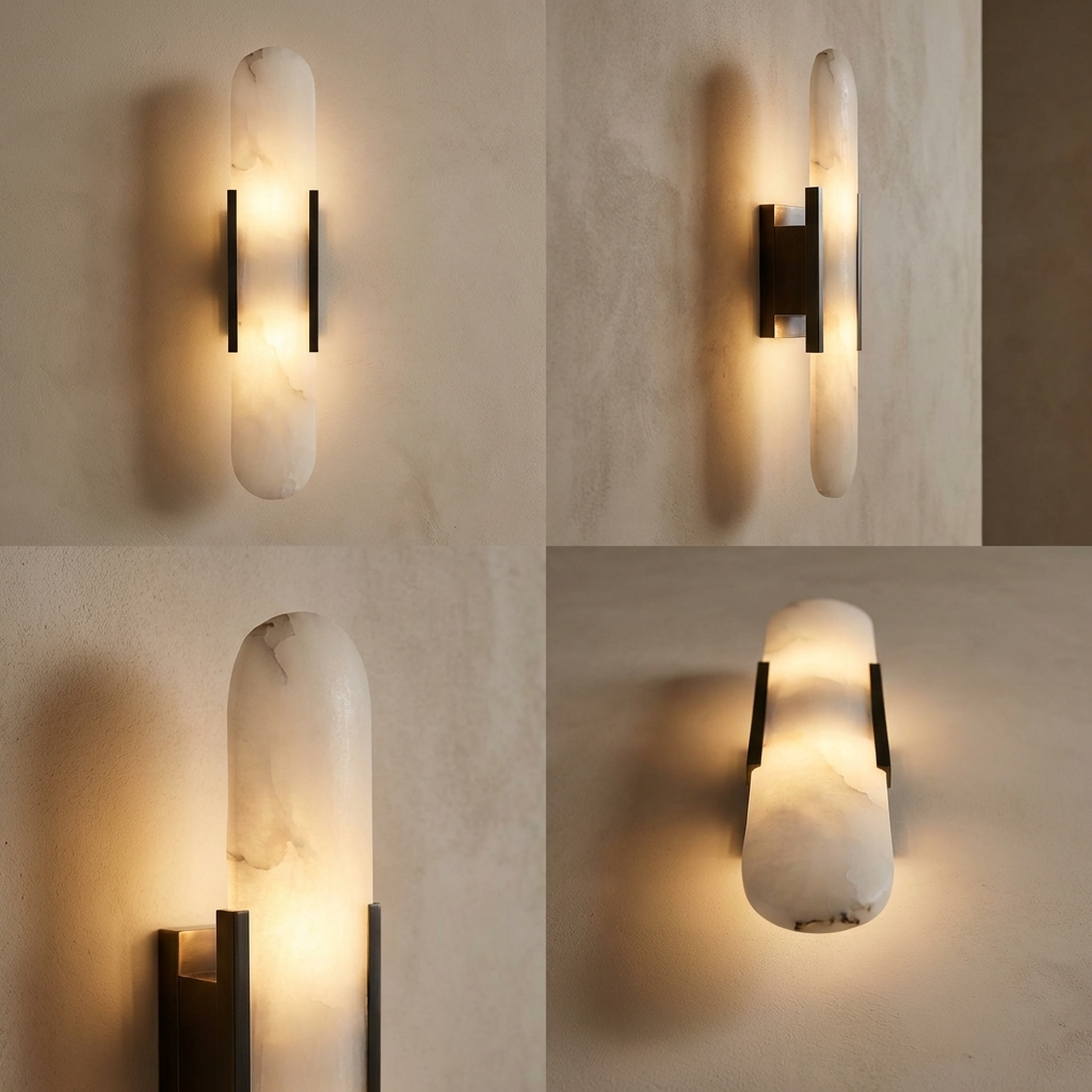 Natural Alabaster Wall Lamp Elongated Design-Lighting > Wall Lights-casanuva-casanuva