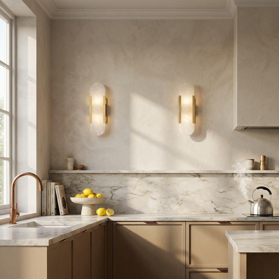 Natural Alabaster Wall Lamp Elongated Design-Lighting > Wall Lights-casanuva-casanuva