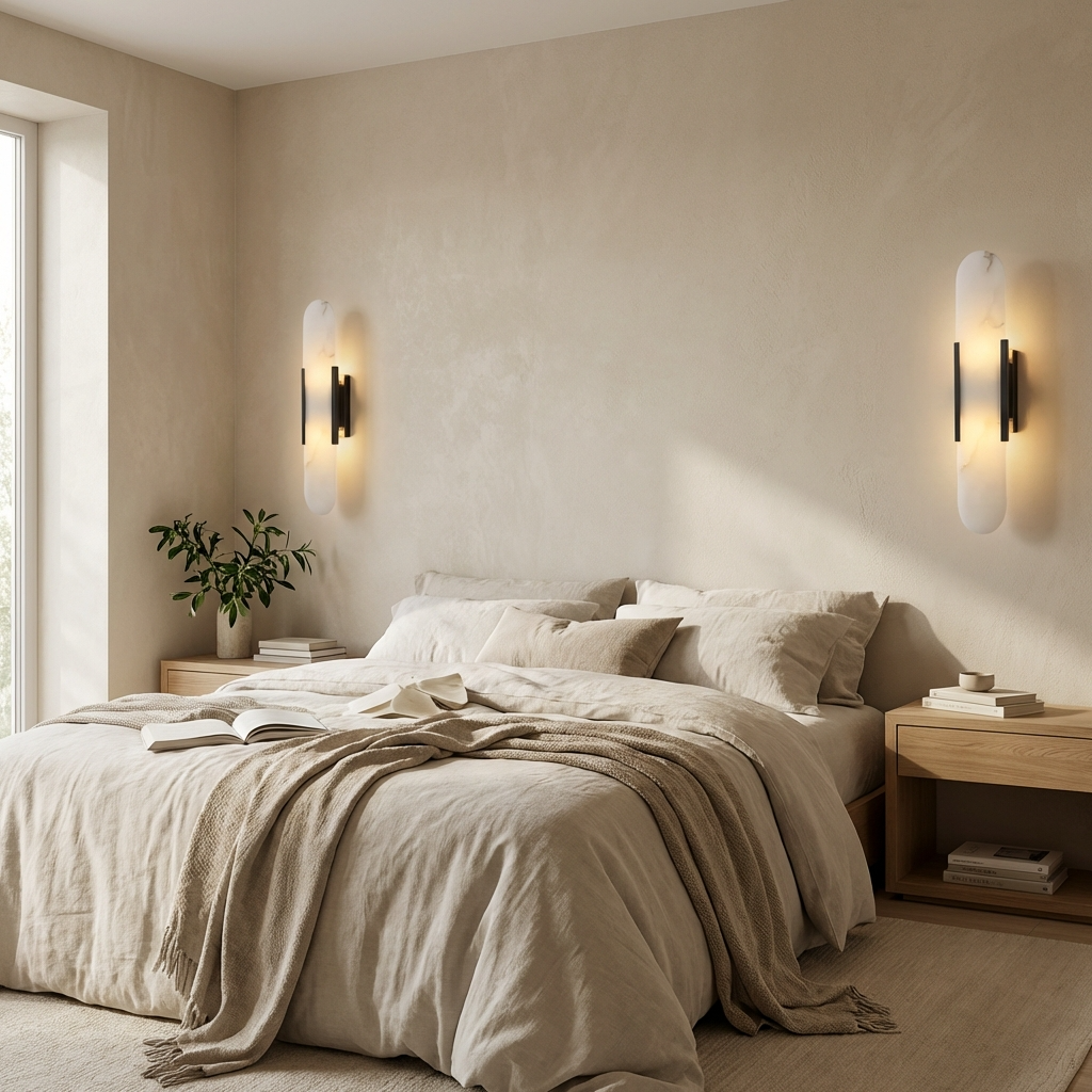 Natural Alabaster Wall Lamp Elongated Design-Lighting > Wall Lights-casanuva-casanuva