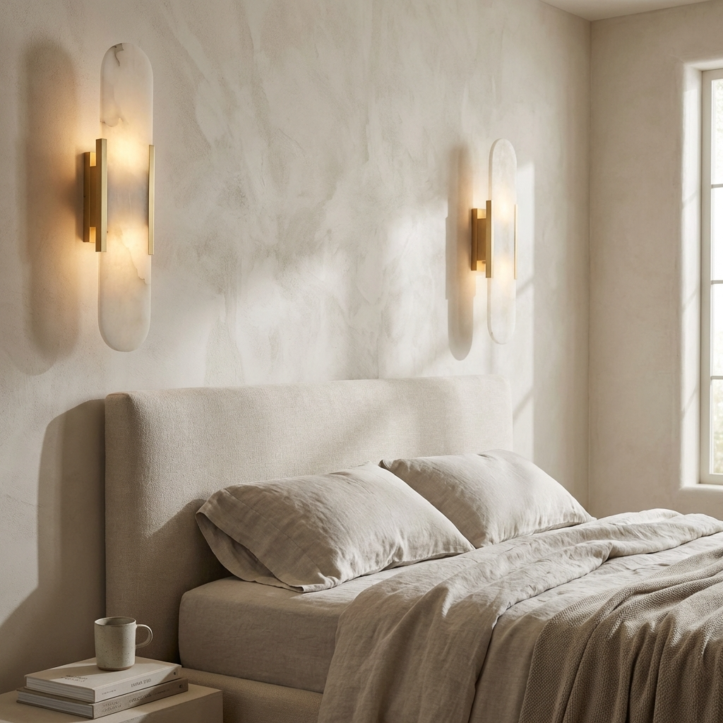 Natural Alabaster Wall Lamp Elongated Design-Lighting > Wall Lights-casanuva-casanuva