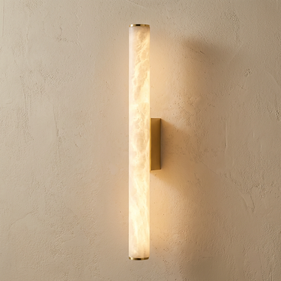 Natural Alabaster Wall Light Linear Design-Lighting > Wall Lights-casanuva-Gold - 30cm-Warm Light-casanuva