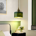 Natural Jade Dark Green Pendant Light-Lighting > Chandeliers & Pendant Lights-casanuva-casanuva