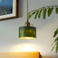 Natural Jade Dark Green Pendant Light-Lighting > Chandeliers & Pendant Lights-casanuva-casanuva