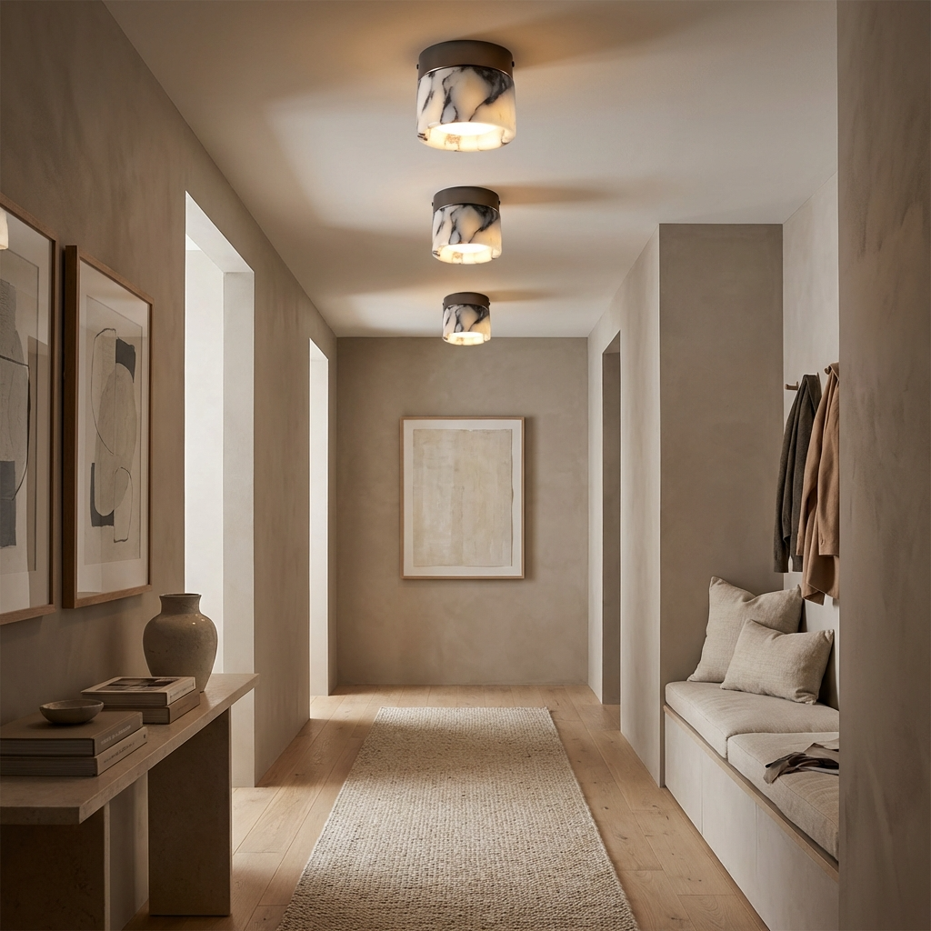 Natural Marble Ceiling Light Flush Mount-Lighting > Chandeliers & Pendant Lights-casanuva-casanuva