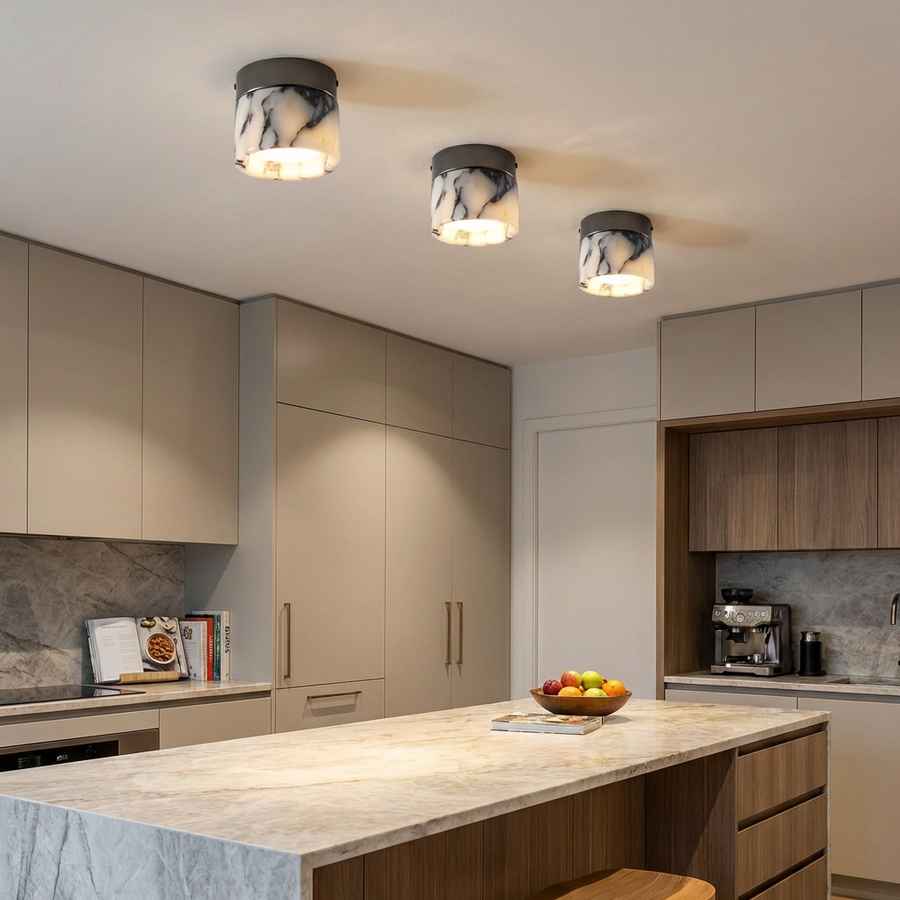 Natural Marble Ceiling Light Flush Mount-Lighting > Chandeliers & Pendant Lights-casanuva-casanuva