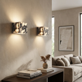 Natural Marble Square Wall Light Fixture-Lighting > Wall Lights-casanuva-casanuva