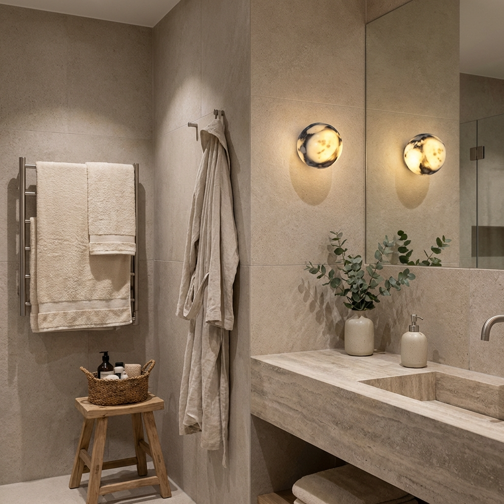 Natural Marble Stone Ball Wall Light Fixture-Lighting > Wall Lights-casanuva-casanuva