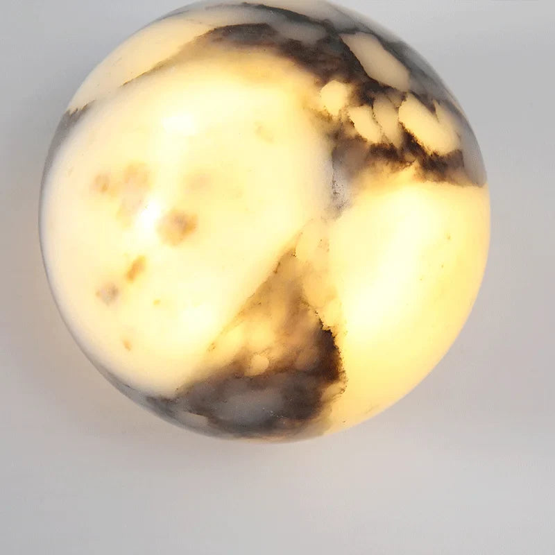 Natural Marble Stone Ball Wall Light Fixture-Lighting > Wall Lights-casanuva-casanuva