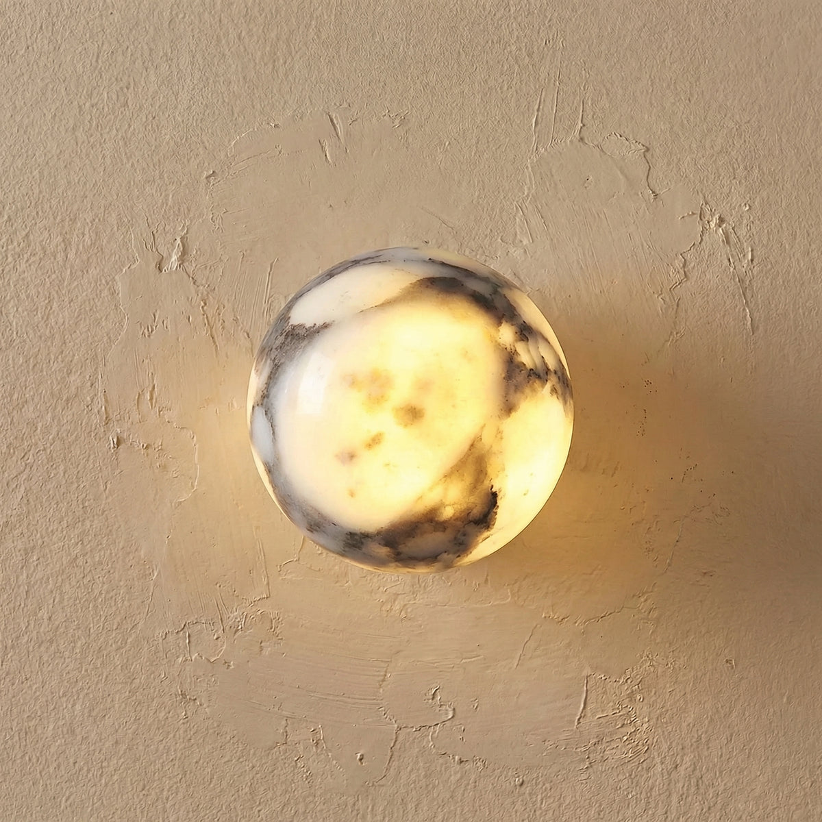 Natural Marble Stone Ball Wall Light Fixture-Lighting > Wall Lights-casanuva-casanuva