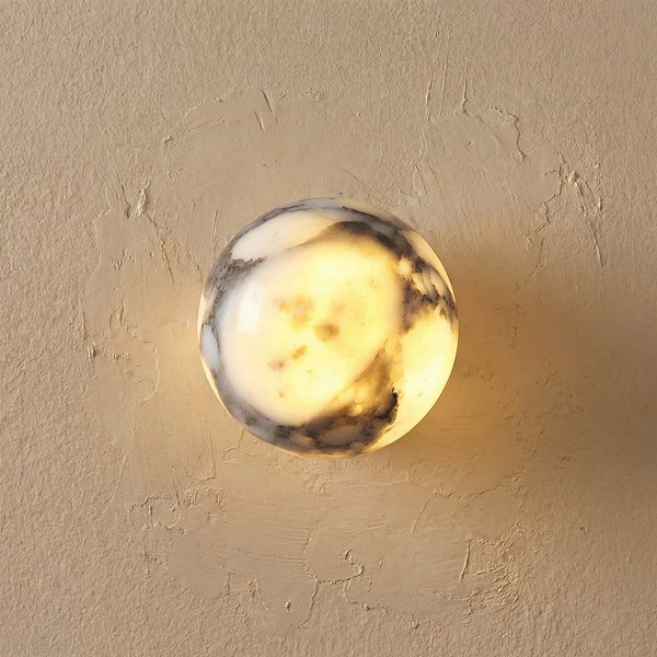 Natural Marble Stone Ball Wall Light Fixture-Lighting > Wall Lights-casanuva-casanuva