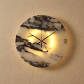 Natural Marble Wall Clock Light-Lighting > Wall Lights-casanuva-casanuva
