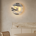 Natural Marble Wall Clock Light-Lighting > Wall Lights-casanuva-casanuva
