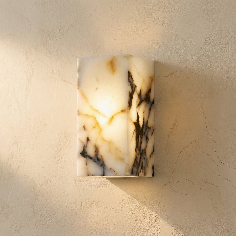 Natural Marble Wall Light Cuboid Design-Lighting > Wall Lights-casanuva-casanuva