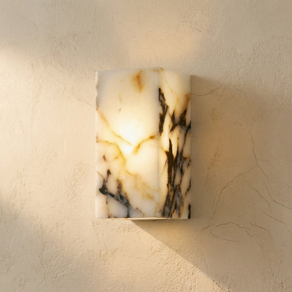 Natural Marble Wall Light Cuboid Design-Lighting > Wall Lights-casanuva-casanuva