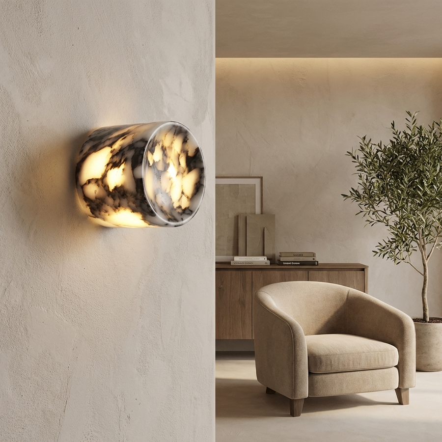 Natural Marble Wall Light-Lighting > Wall Lights-casanuva-casanuva