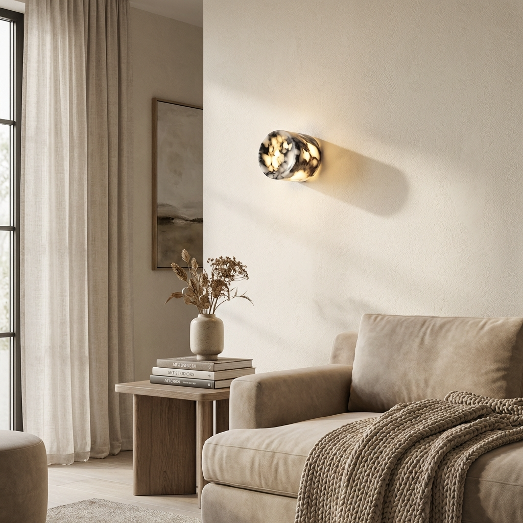 Natural Marble Wall Light-Lighting > Wall Lights-casanuva-casanuva