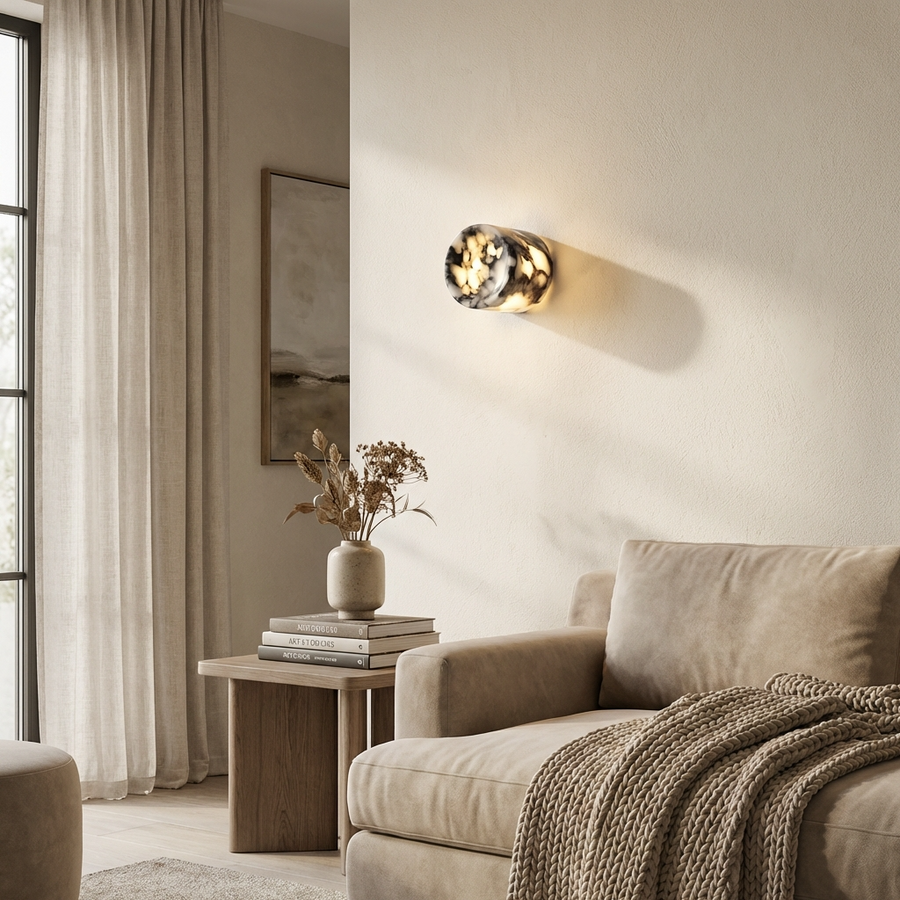 Natural Marble Wall Light-Lighting > Wall Lights-casanuva-casanuva