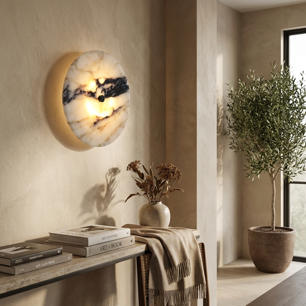 Natural Marble Wall Sconce Light-Lighting > Wall Lights-casanuva-casanuva
