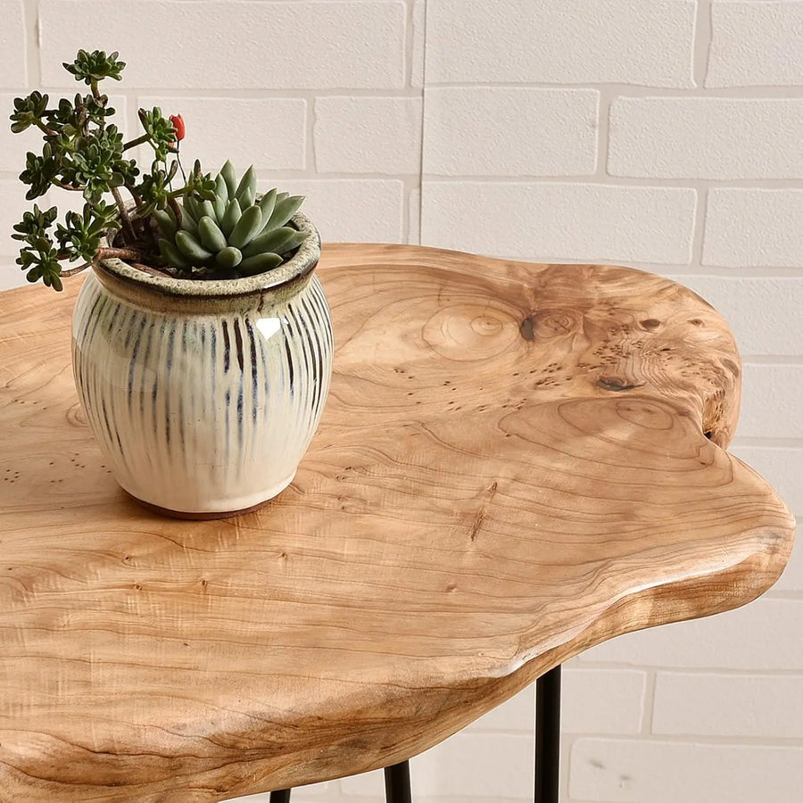 Natural Wood Side Table Compact Versatile Design Warm Country Style-Furniture > Side Tables-casanuva-casanuva
