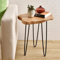 Natural Wood Side Table Compact Versatile Design Warm Country Style-Furniture > Side Tables-casanuva-Natural Wood-casanuva