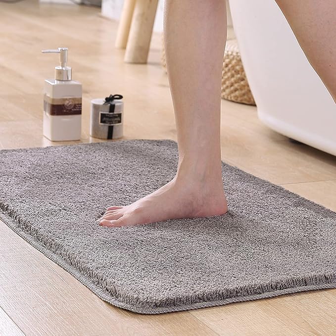 Non-Slip Plush Bathroom Mat Soft and Absorbent-Bedding & Bath > Bath Mats-casanuva-Gray-40x60cm-casanuva