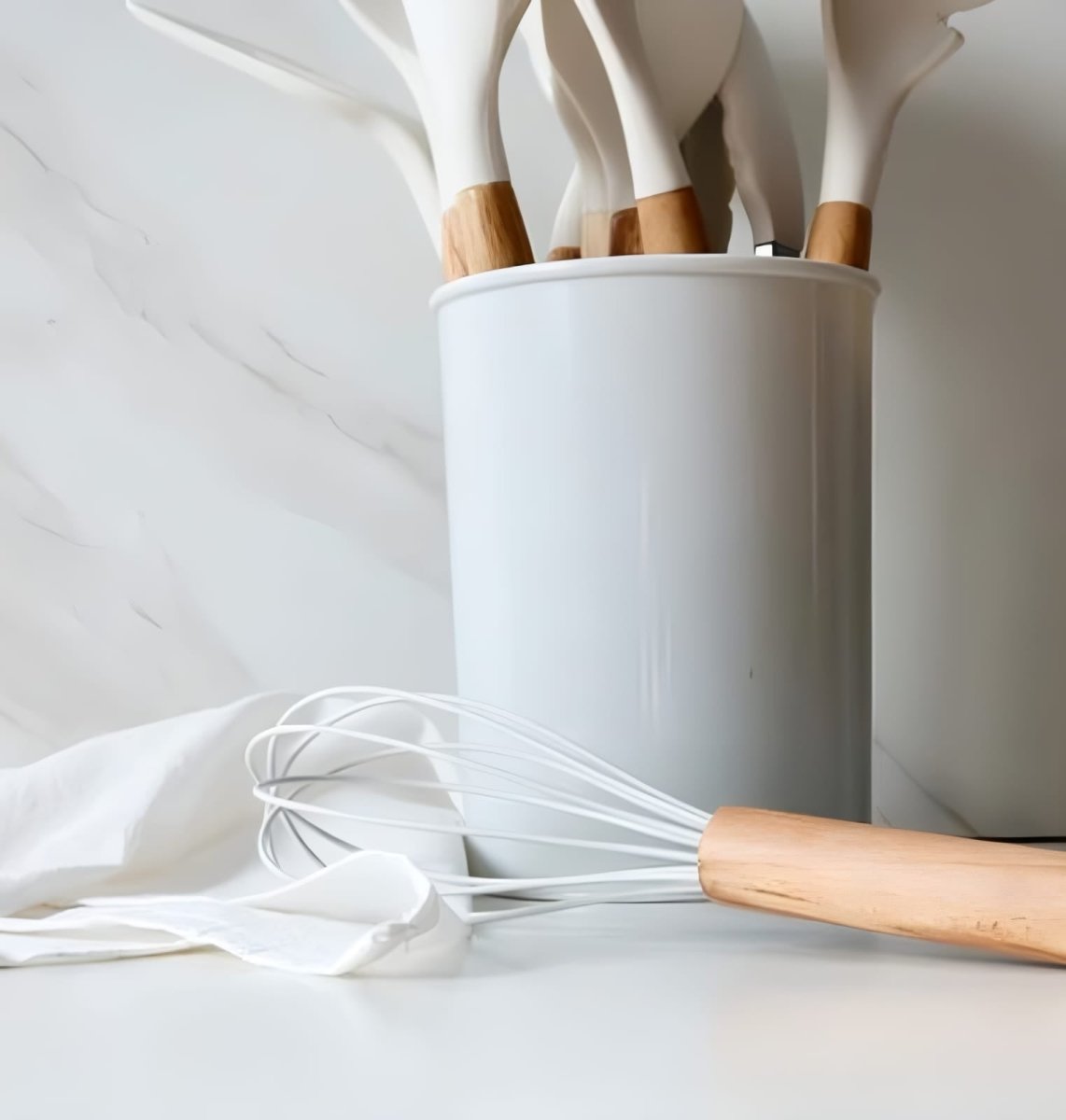 Nonstick Silicone Cooking Utensil Set with Wooden Handles-Kitchen & Dining > Cooking Utensils-casanuva-casanuva