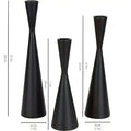Nordic Brass Waist Candlestick Set of 3-Home Decor > Candle Holders-casanuva-Obsidian Elegance-casanuva