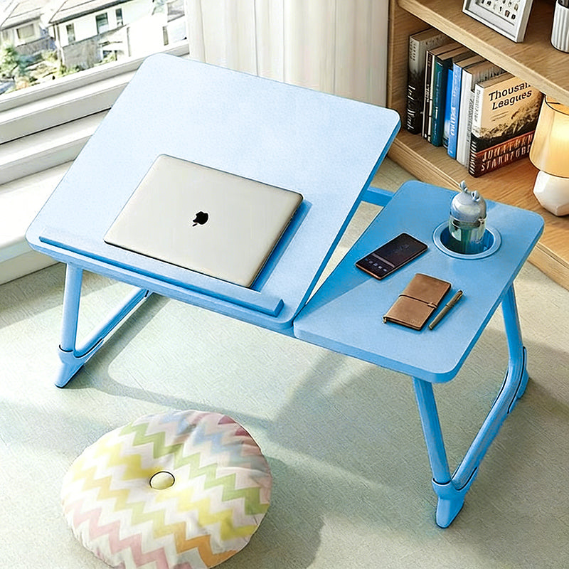 Nordic Carbon Steel MDF Rectangular Desk Foldable Angle Adjustable with 2-Tray Saucer-Furniture > Desks-casanuva-Blue + Blue Frame-casanuva