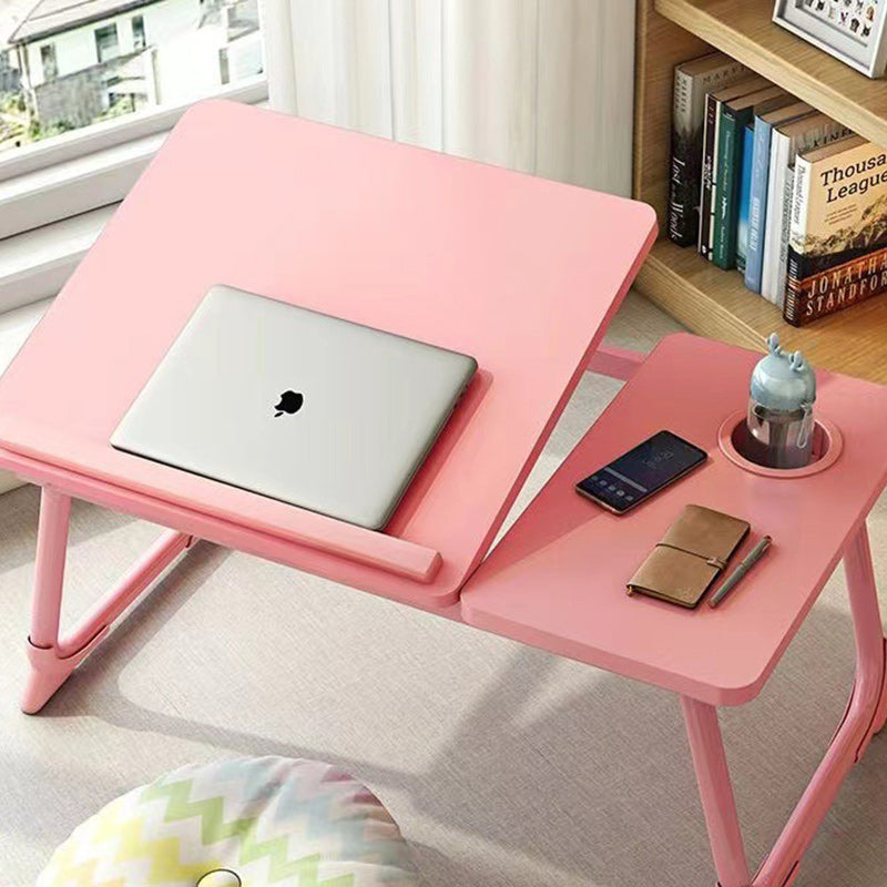 Nordic Carbon Steel MDF Rectangular Desk Foldable Angle Adjustable with 2-Tray Saucer-Furniture > Desks-casanuva-Pink + Pink Frame-casanuva