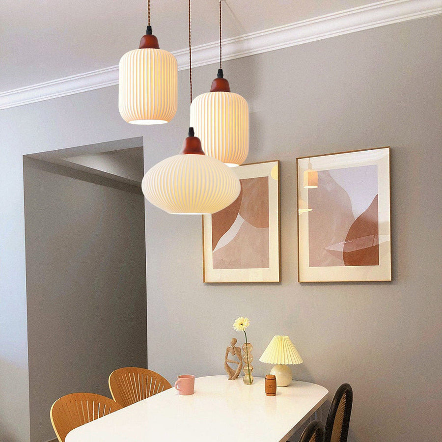 Nordic Ceramic White Pendant Light for Dining Room-Lighting > Pendant Lights-casanuva-casanuva