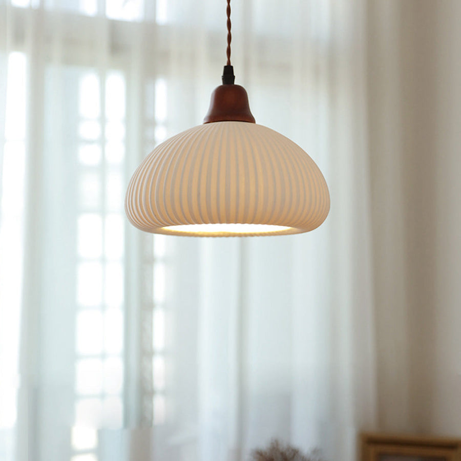 Nordic Ceramic White Pendant Light for Dining Room-Lighting > Pendant Lights-casanuva-Model B - 23×H16.5cm-casanuva