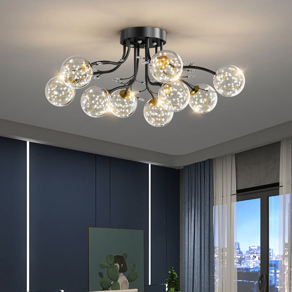 Nordic Creative Ceiling Light Fixture-Lighting > Ceiling Lights-casanuva-Black-D70*H30CM-9 bulbs-Neutral light-casanuva