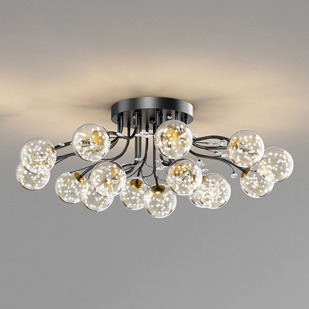 Nordic Creative Ceiling Light Fixture-Lighting > Ceiling Lights-casanuva-Black-D90*H30CM-15 bulbs-Neutral light-casanuva