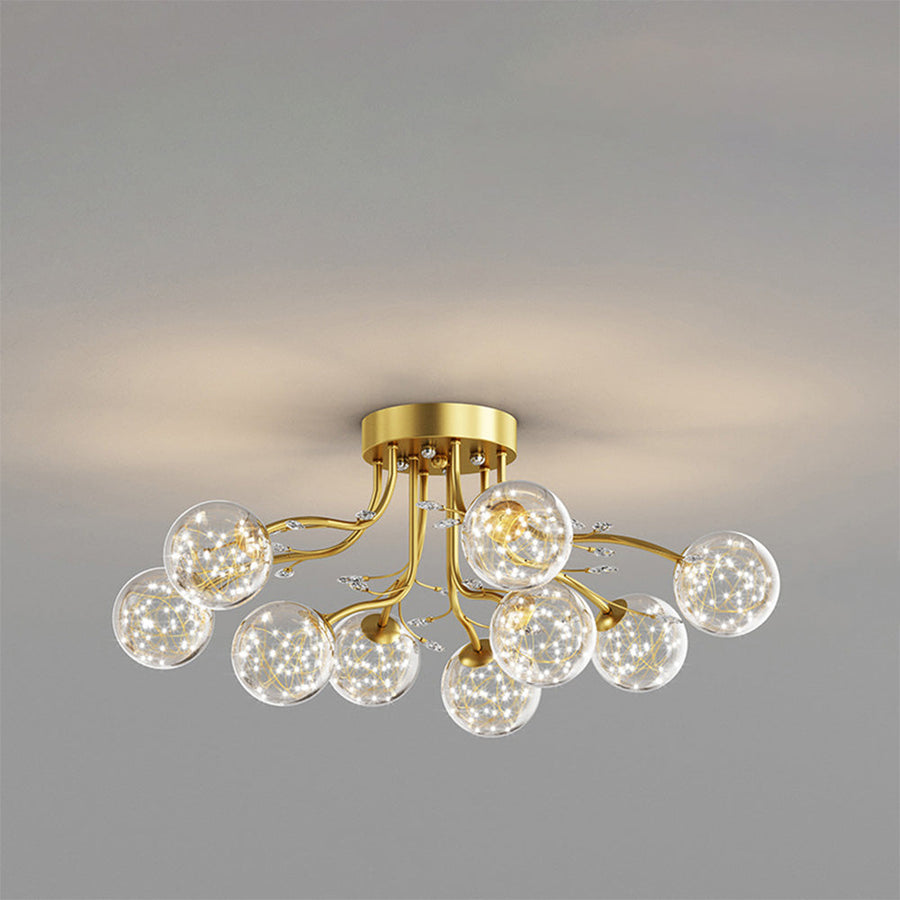 Nordic Creative Ceiling Light Fixture-Lighting > Ceiling Lights-casanuva-Gold-D70*H30CM-9 bulbs-Neutral light-casanuva