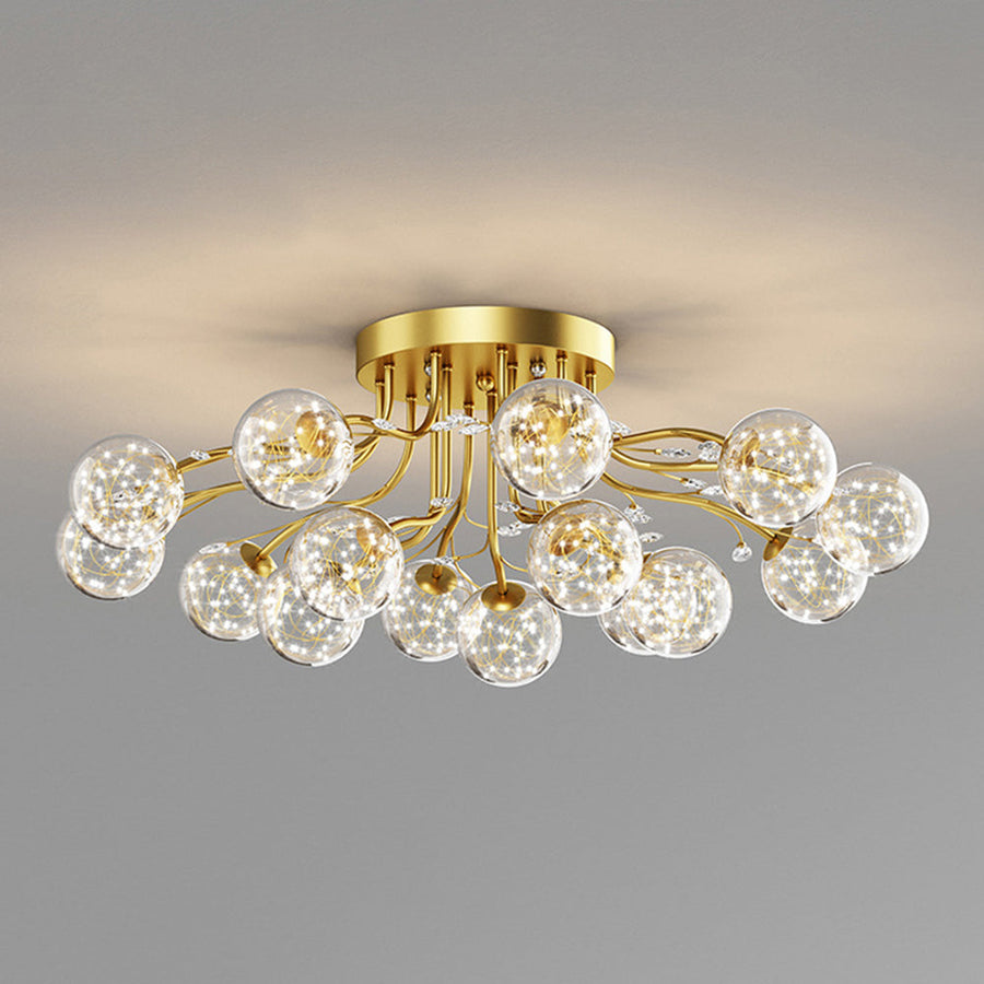 Nordic Creative Ceiling Light Fixture-Lighting > Ceiling Lights-casanuva-Gold-D90*H30CM-15 bulbs-Neutral light-casanuva