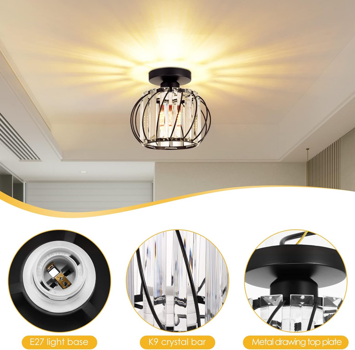 Nordic Glass Ceiling Light for Hallway-Lighting > Ceiling Lights-casanuva-casanuva
