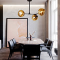 Nordic Long Glass Island Lamp for Living Room-Lighting > Pendant Lights-casanuva-Black-Gold-3 Lamps D72*H63cm-casanuva