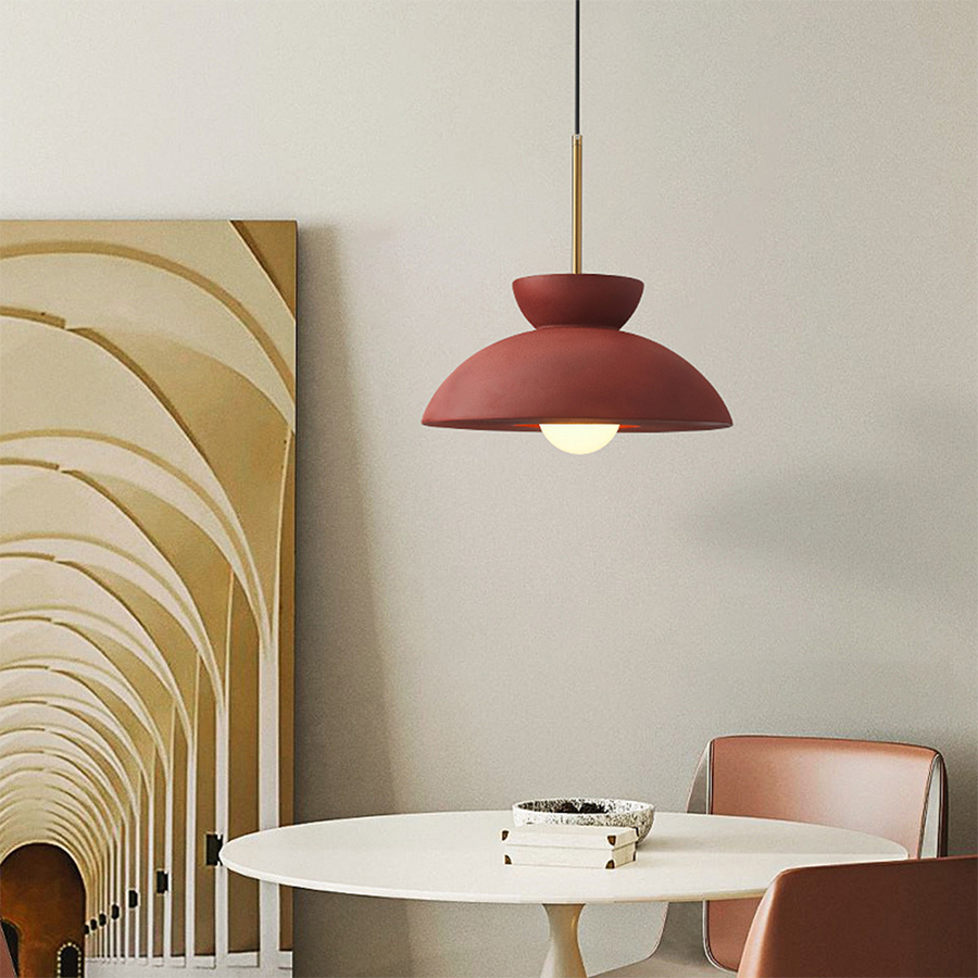 Nordic Minimalist Resin Pendant Light for Dining Room-Lighting > Pendant Lights-casanuva-Red-D34*H16 CM-casanuva
