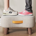 Nordic Portable Flannelette Footstool Solid Wood Backless Armless-Furniture > Side Tables-casanuva-casanuva
