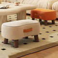 Nordic Portable Flannelette Footstool Solid Wood Backless Armless-Furniture > Side Tables-casanuva-casanuva