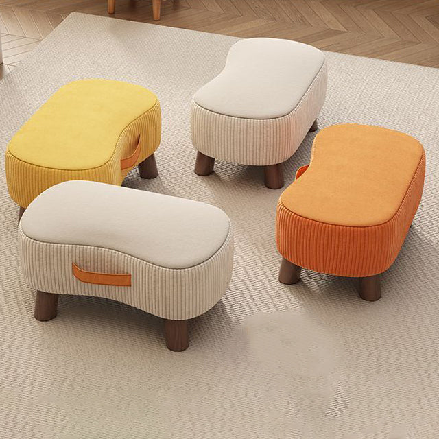 Nordic Portable Flannelette Footstool Solid Wood Backless Armless-Furniture > Side Tables-casanuva-casanuva