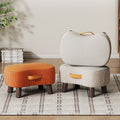 Nordic Portable Flannelette Footstool Solid Wood Backless Armless-Furniture > Side Tables-casanuva-casanuva