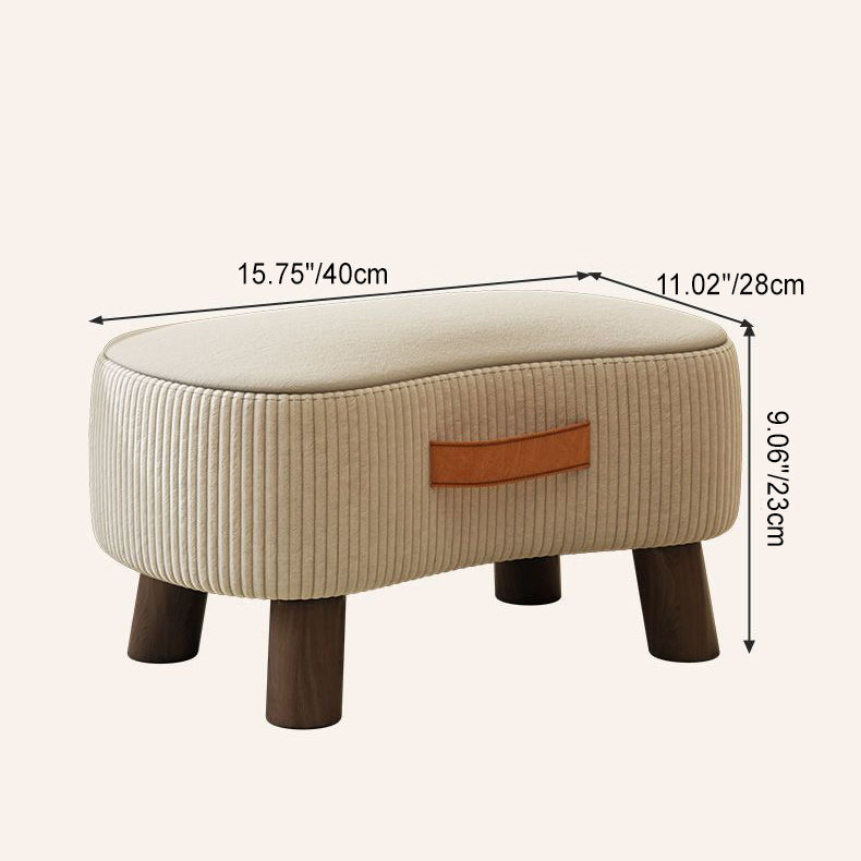 Nordic Portable Flannelette Footstool Solid Wood Backless Armless-Furniture > Side Tables-casanuva-casanuva