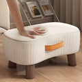 Nordic Portable Flannelette Footstool Solid Wood Backless Armless-Furniture > Side Tables-casanuva-casanuva