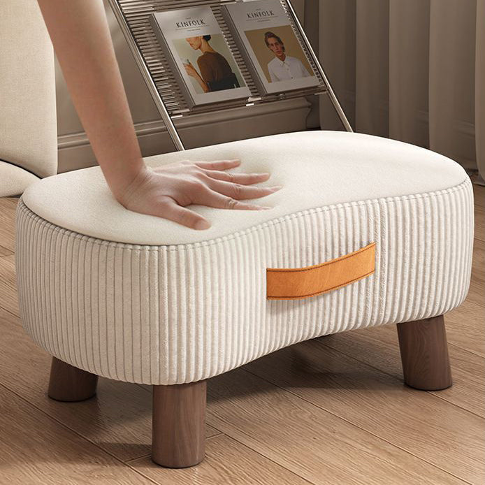 Nordic Portable Flannelette Footstool Solid Wood Backless Armless-Furniture > Side Tables-casanuva-casanuva