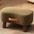Nordic Portable Flannelette Footstool Solid Wood Backless Armless-Furniture > Side Tables-casanuva-Dark Green-casanuva
