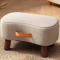 Nordic Portable Flannelette Footstool Solid Wood Backless Armless-Furniture > Side Tables-casanuva-Off-White-casanuva